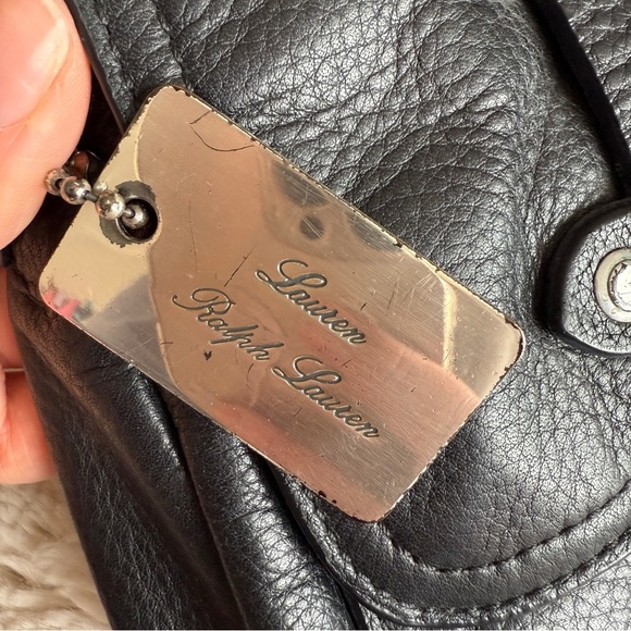 Ralph Lauren Messenger Black Leather Crossbody Bag - Picture 13 of 14